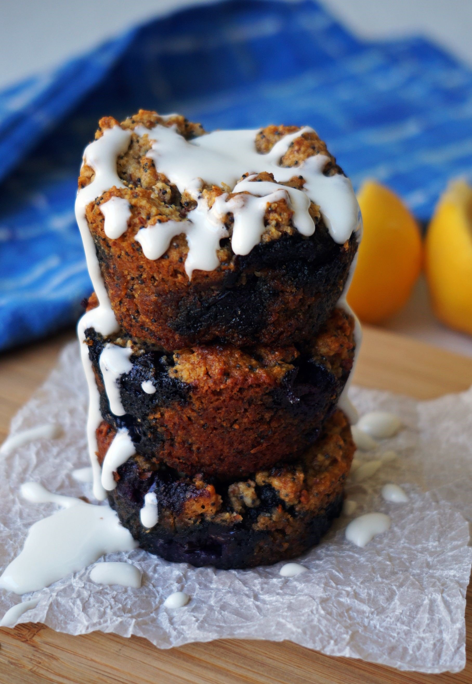 Blueberry Lemon Poppy Seed Muffins Vegan Gluten-free