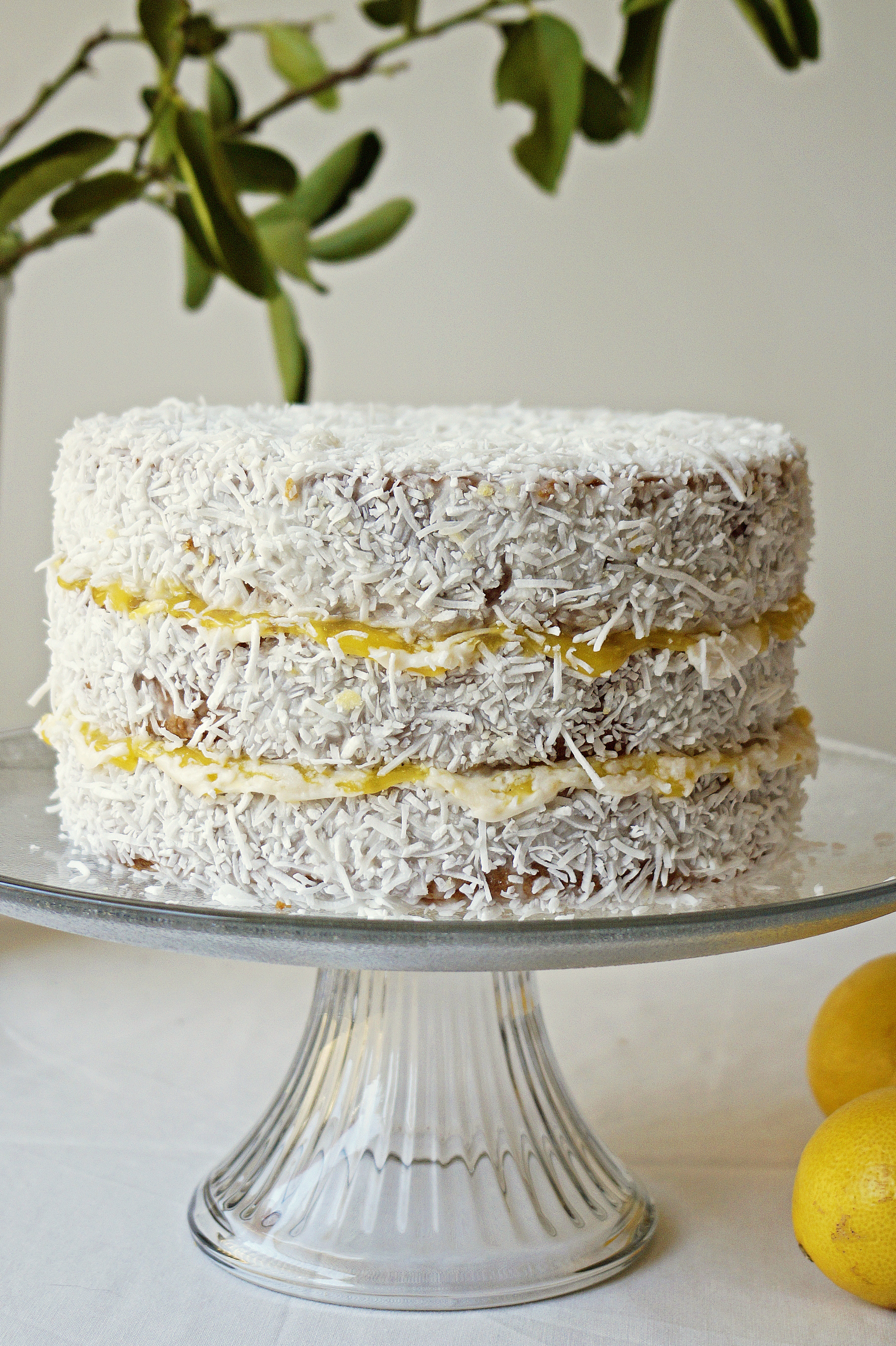 Lemon Lamington Layer Cake {vegan, GF}